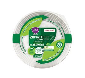 piatti fondi riutilizzabili CLENDY  20 pz 16 gr