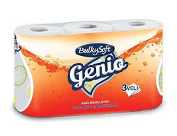 asciugatutto bulkysoft GENIO 3 PZ  decorato profumato al limone