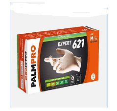 GUANTO 621 LATEX PRO VELO pz.100 XLARGE spess.0.10 gr.5,6 PALMPRO