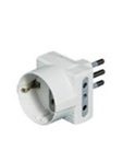 adattatore tris 10A  CON SCHUKO E SPINA